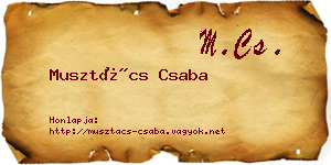 Musztács Csaba névjegykártya